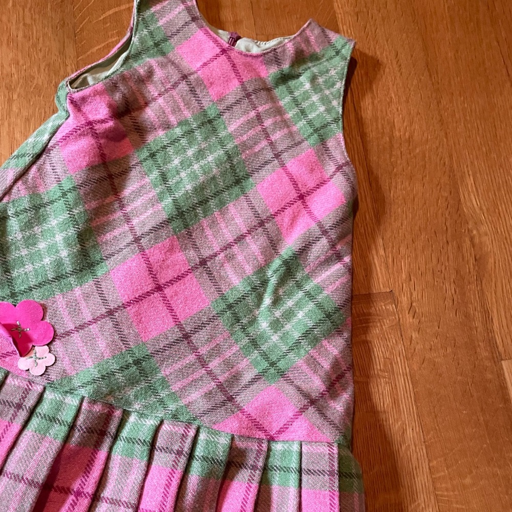 Cute Pink and Green Plaid Dress